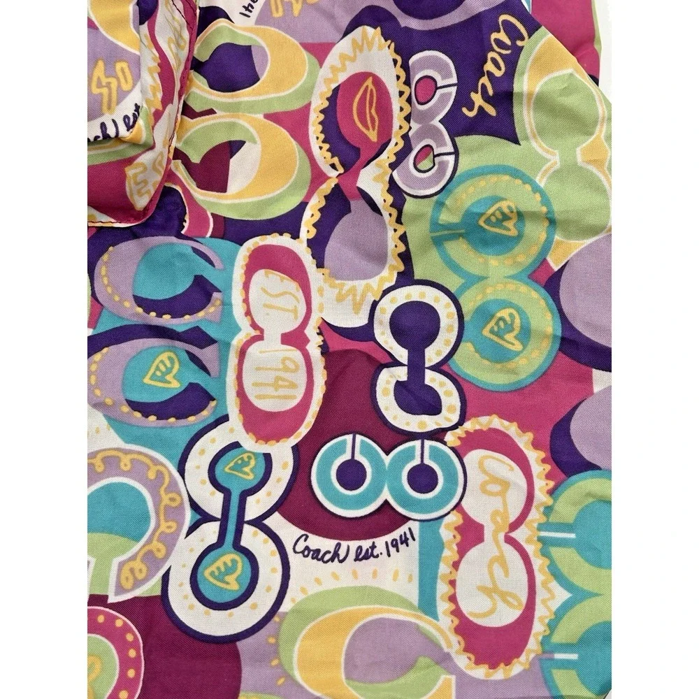 Coach Poppy C Glam Signature Print Packable Nylon Hobo Tote Shopping Bag - Picture 5 of 10